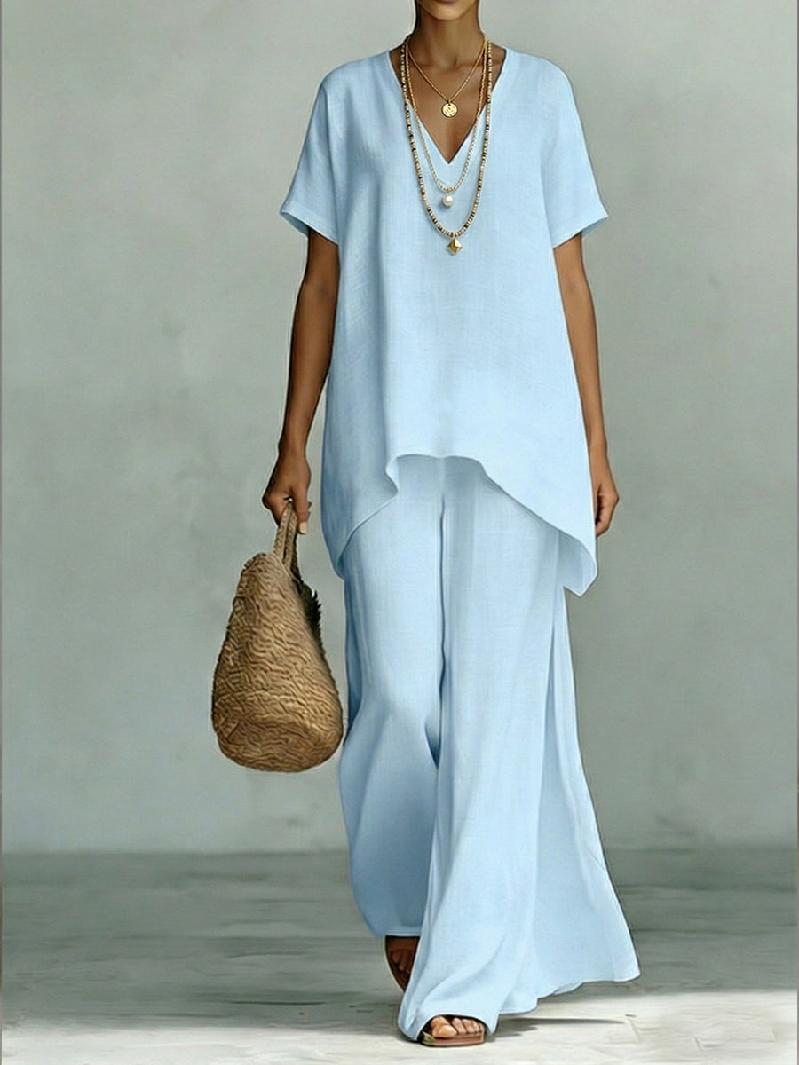 Elenia | Elegant Linen-Cotton Two-Piece Set